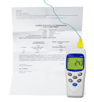 Single Channel Basic Type K or J Thermometer (NIST Certified)