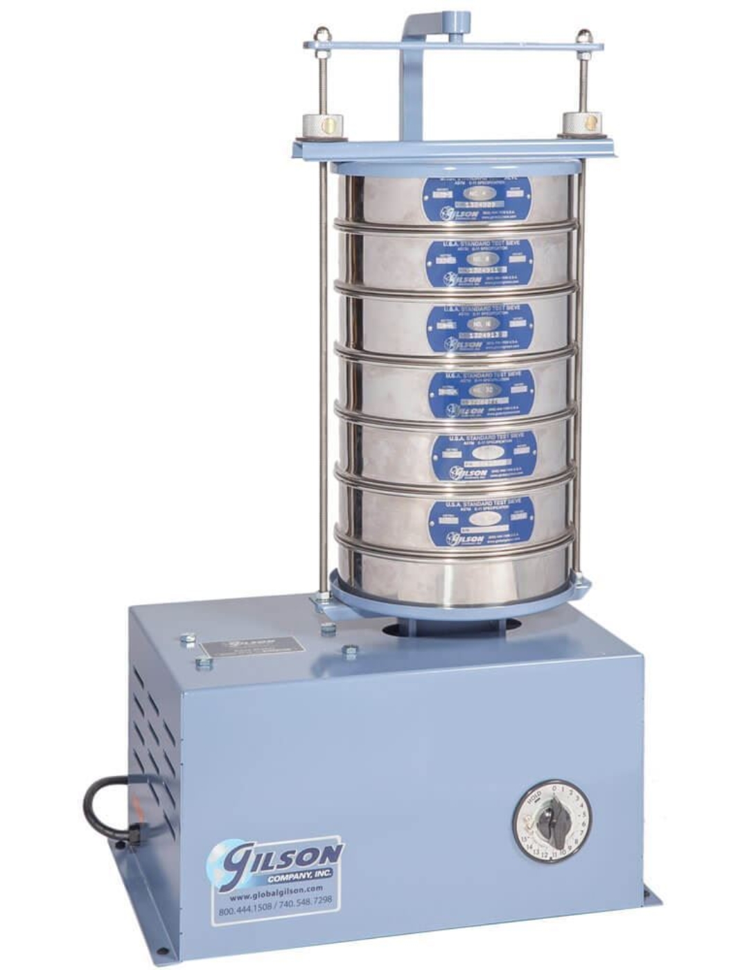 EZ-Clamp on the SS-15 Sieve Shaker (Sieve shaker and sieves not included)