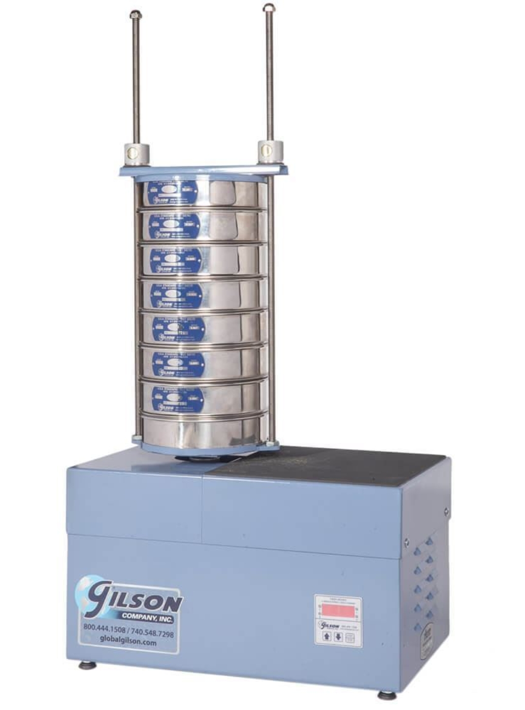 EZ-Clamp on the SS-8R Sieve Shaker (Sieve shaker and sieves not included)