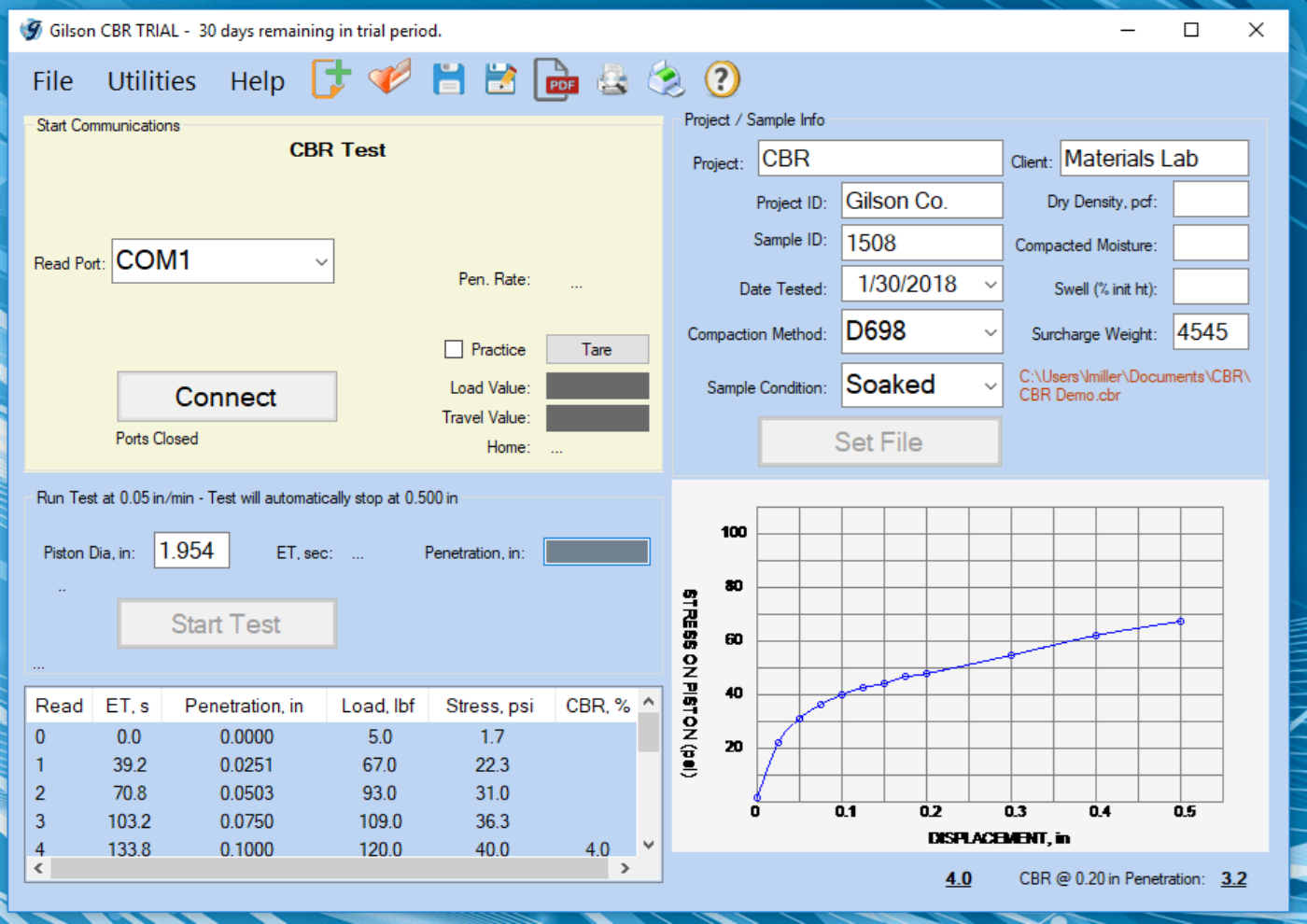 CBR / LBR Data Acquisition Software