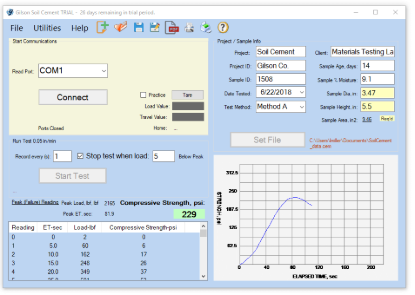 Soil-Cement Data Acquisition Software