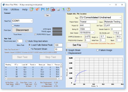 Picture of Triaxial Compression Data Acquisition Software