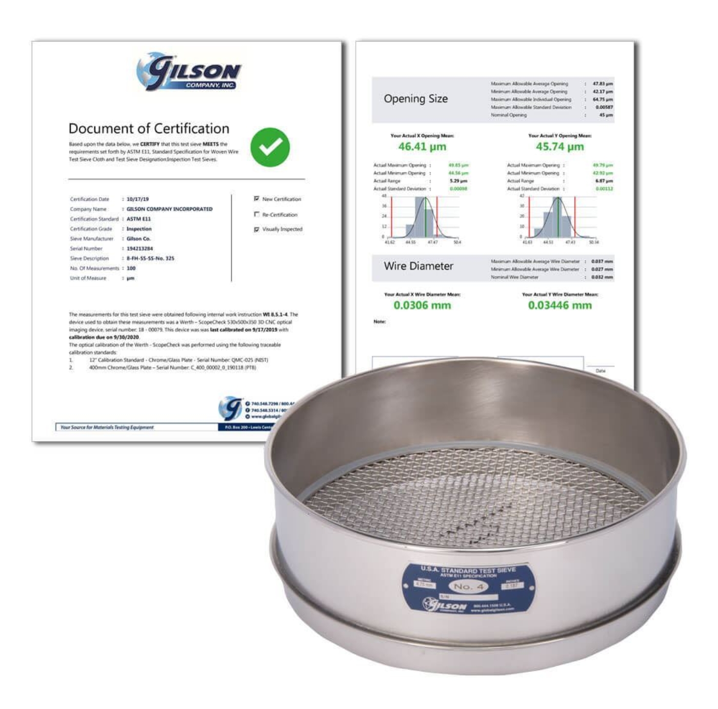 Picture of ASTM E11 Test Sieve Reverification