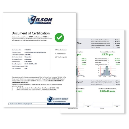 Picture of ISO 565, 3310-1 Calibration Test Sieve Reverification
