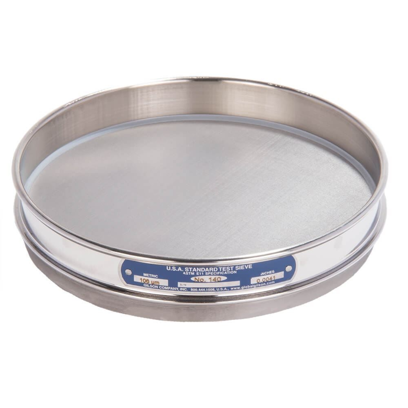 Picture of 8in Sieve, All Stainless, Half-Height, No.140 with Backing Cloth