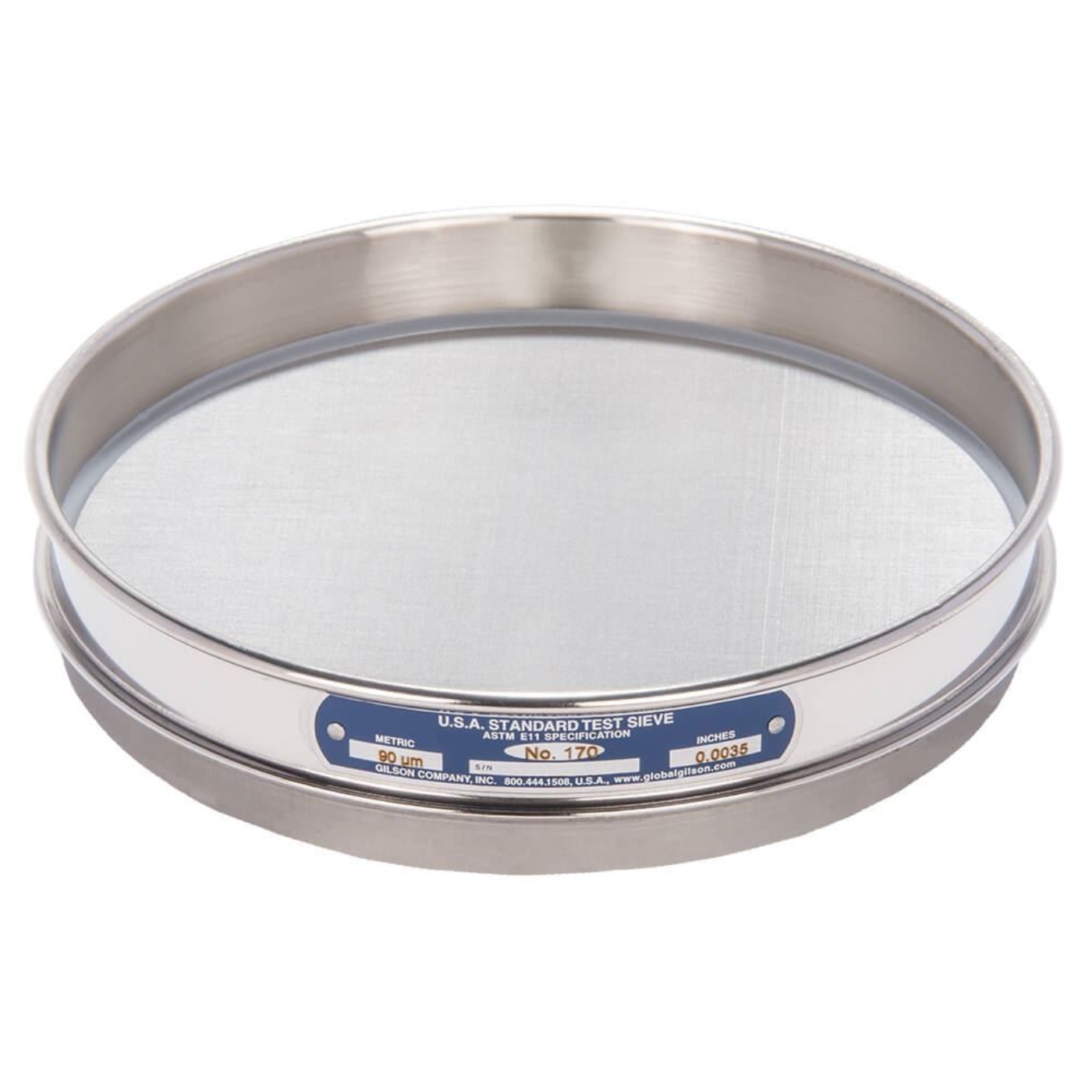 Picture of 8in Sieve, All Stainless, Half-Height, No.170 with Backing Cloth