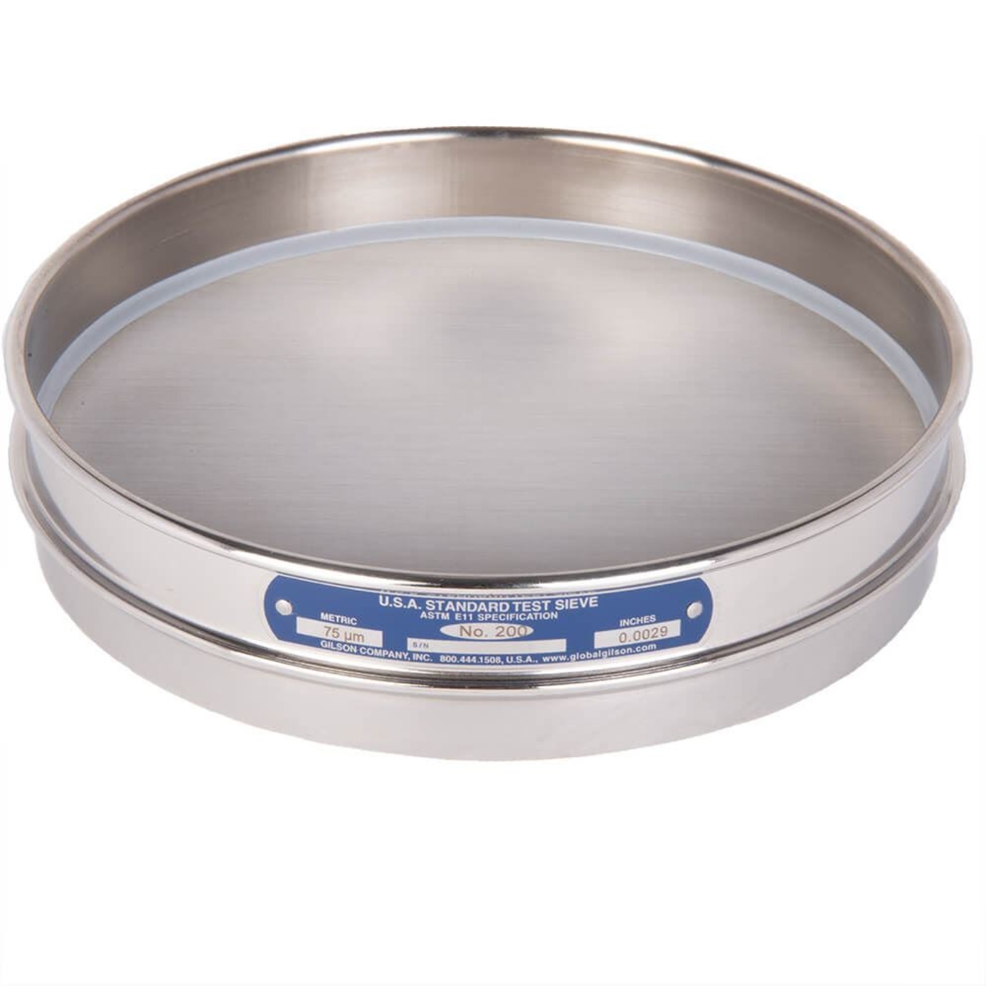 Picture of 8in Sieve, All Stainless, Half-Height, No.200 with Backing Cloth