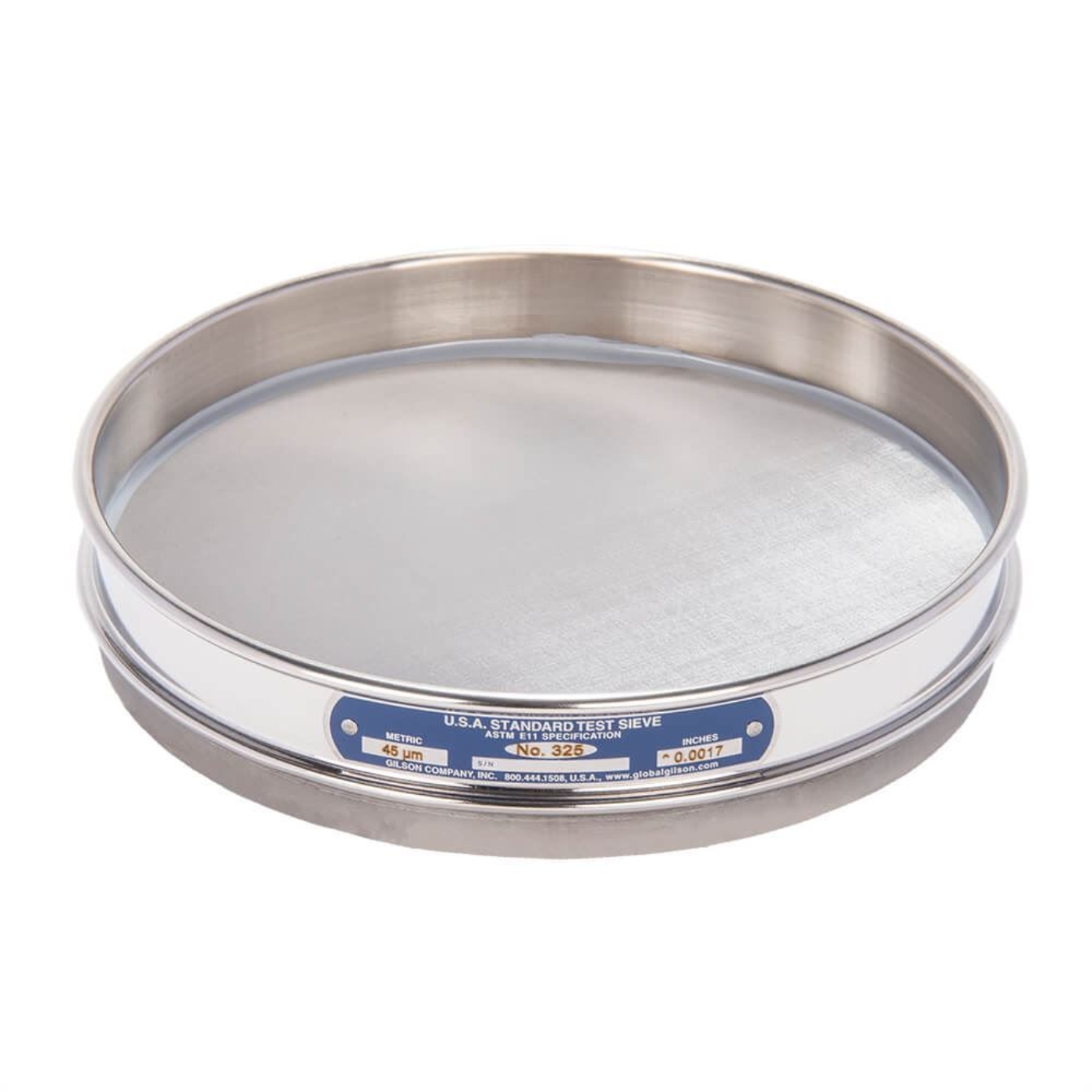 Picture of 8in Sieve, All Stainless, Half-Height, No.325 with Backing Cloth
