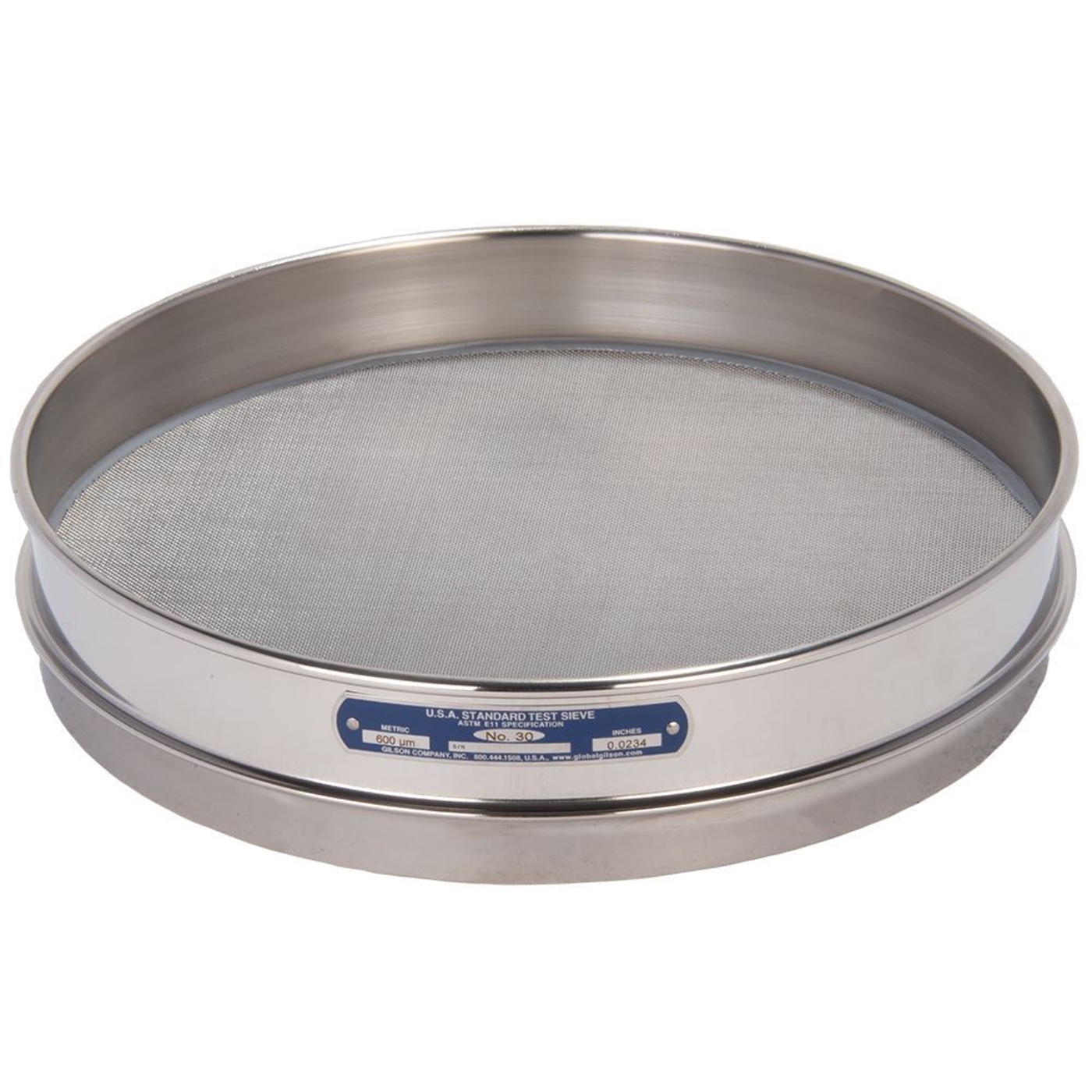 Picture of 12in Sieve, All Stainless, Half-Height, No.30