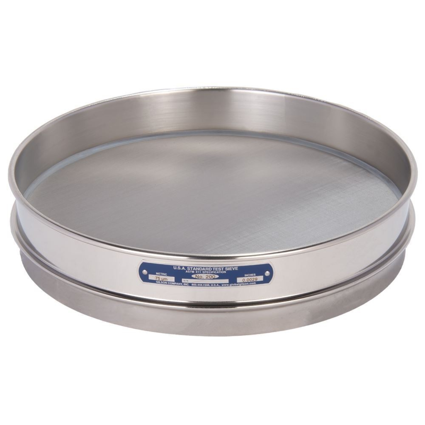 Picture of 12in Sieve, All Stainless, Half-Height, No.200