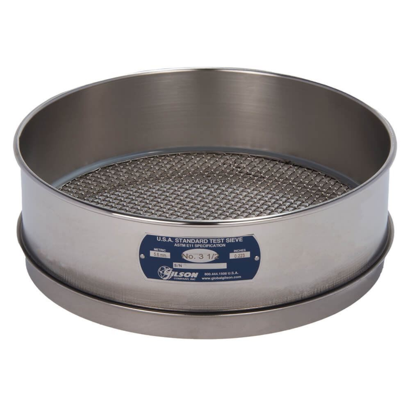 Picture of 18in Sieve, All Stainless, Full-Height, 3-1/2in