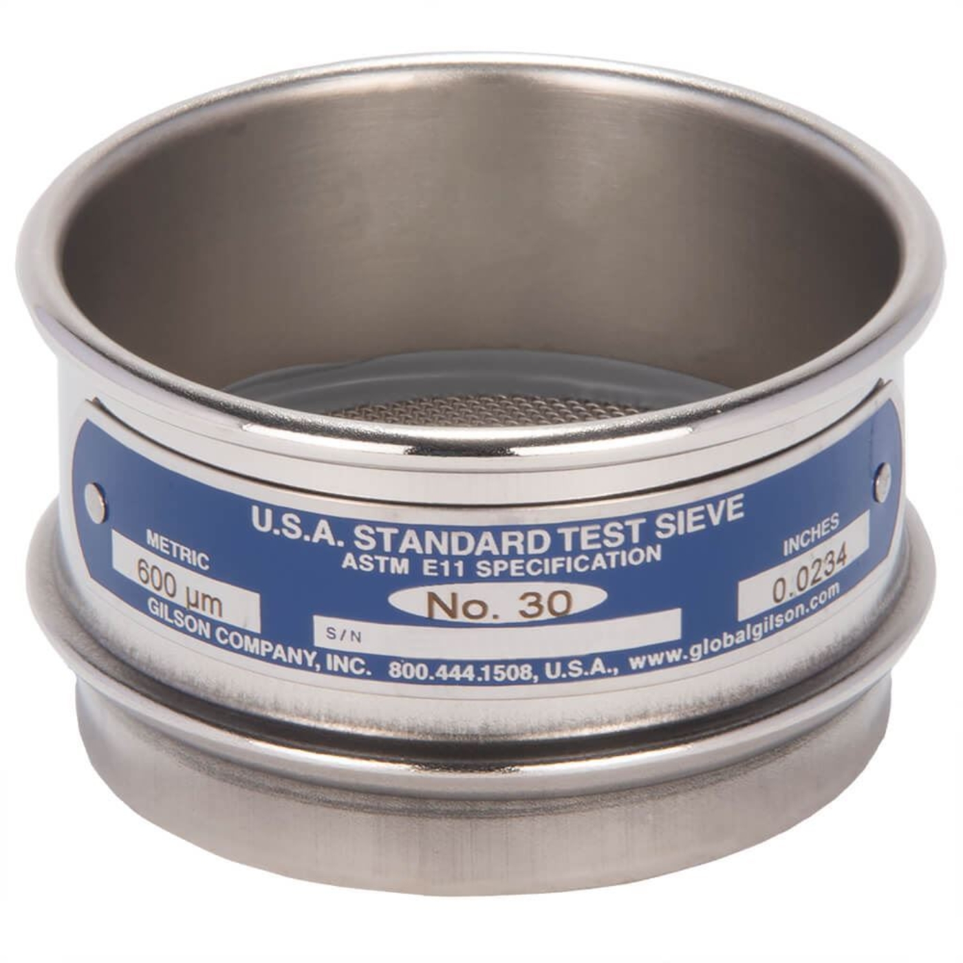 Picture of 3in Sieve, All Stainless, Full-Height, No.30