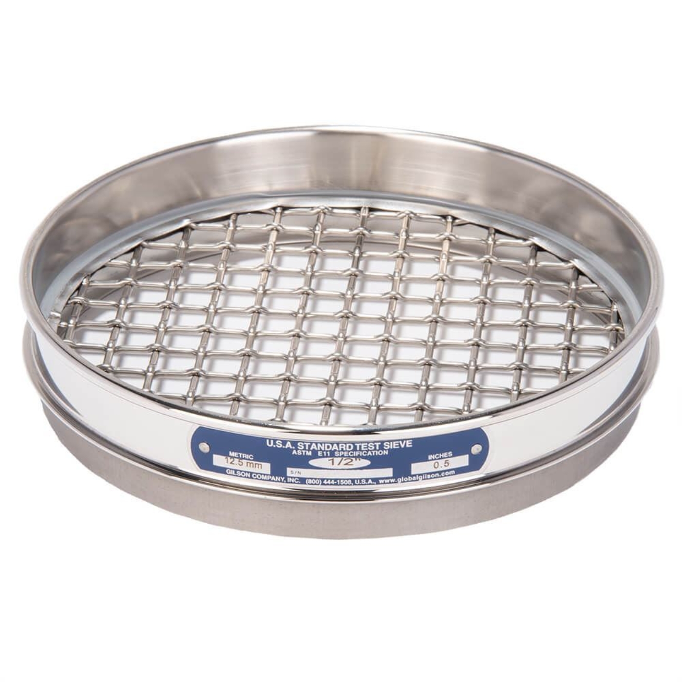 Picture of 8in Sieve, All Stainless, Half-Height, 1/2in