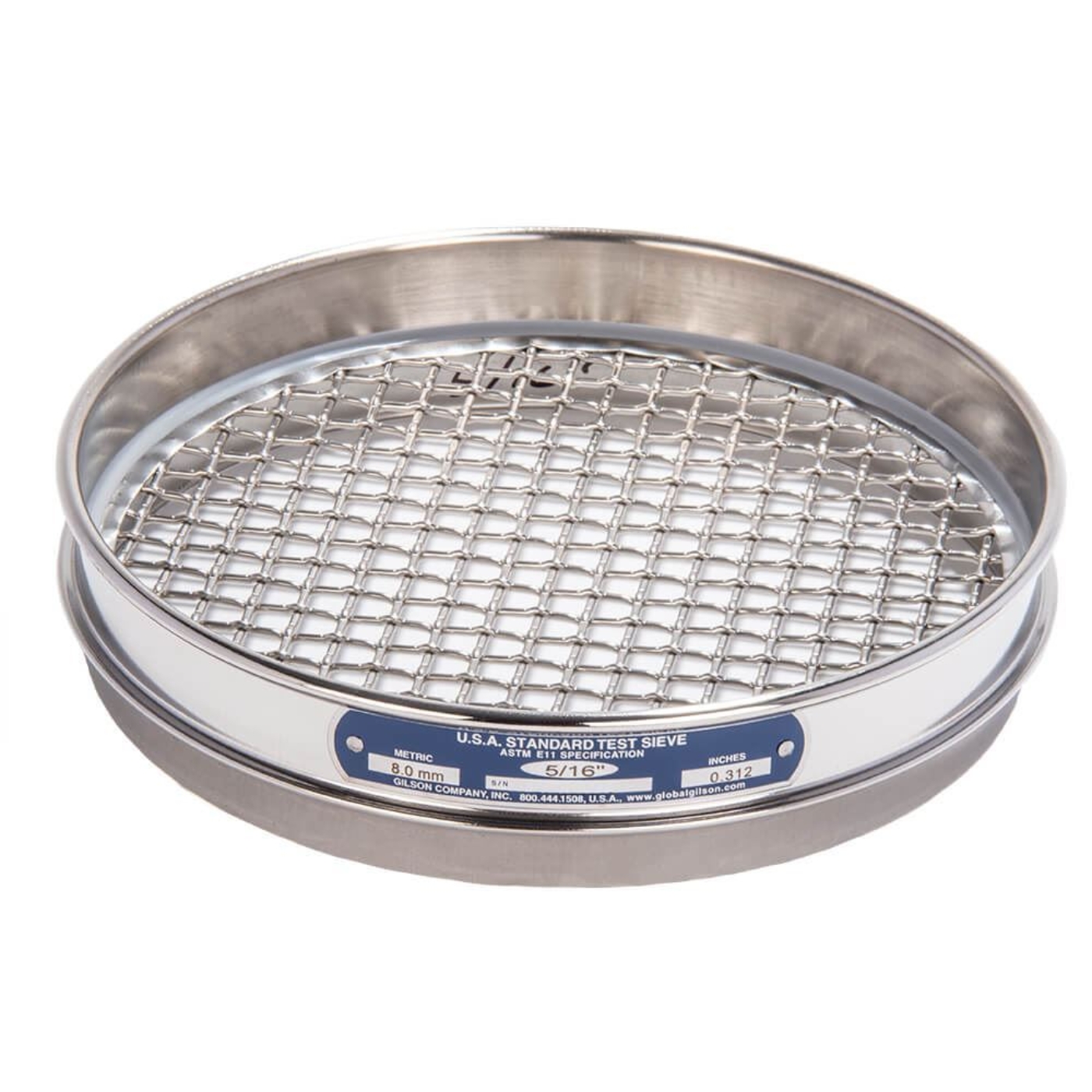 Picture of 8in Sieve, All Stainless, Half-Height, 5/16in