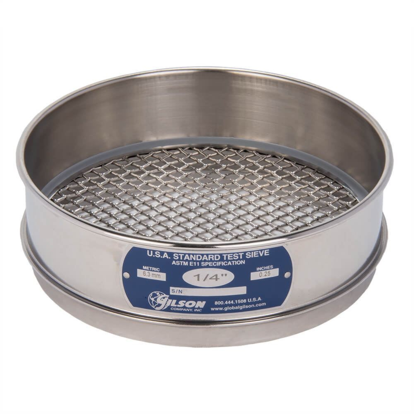 Picture of 8in Sieve, All Stainless, Full-Height, 1/4in