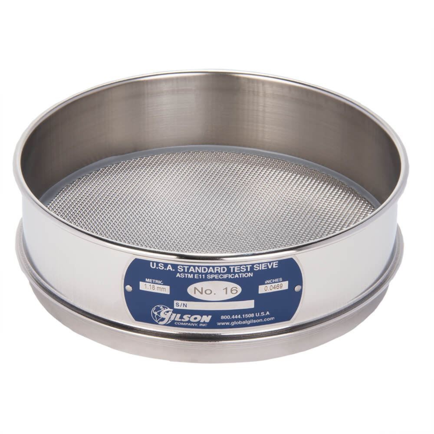 Picture of 8in Sieve, All Stainless, Full-Height, No.16