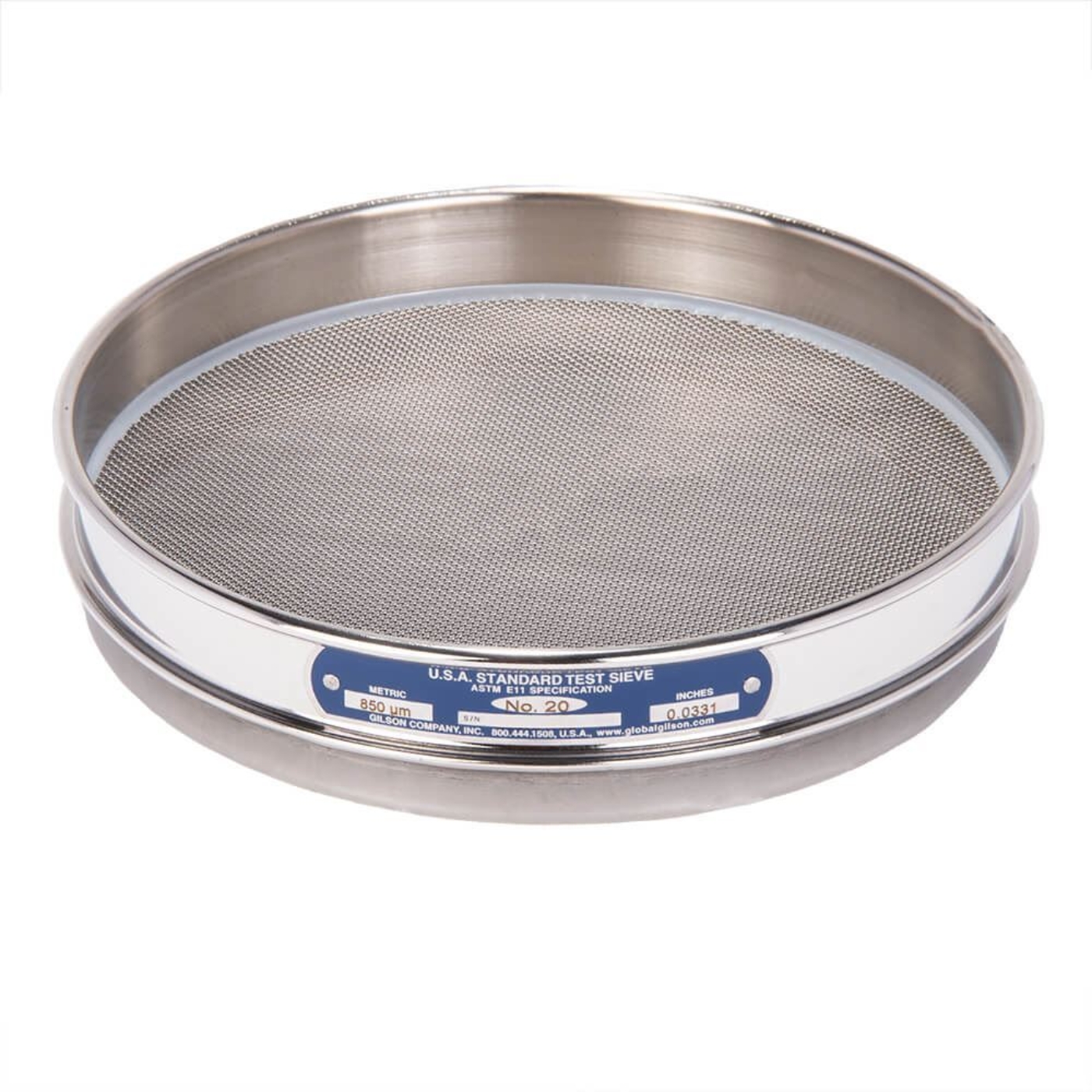 Picture of 8in Sieve, All Stainless, Half-Height, No.20