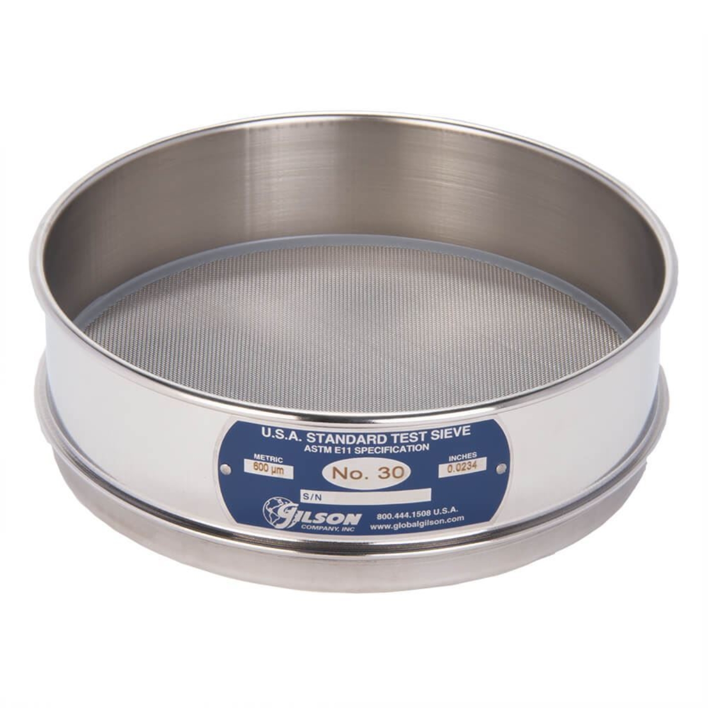 Picture of 8in Sieve, All Stainless, Full-Height, No.30