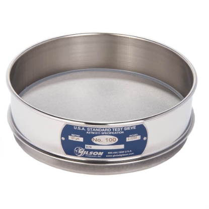 Picture of No.100 Mesh Sieve, All Stainless, Full-Height, 8in diameter