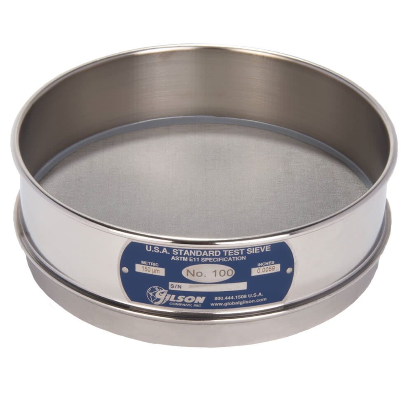 Picture of 8in Sieve, All Stainless, Full-Height, No.100 with Backing Cloth