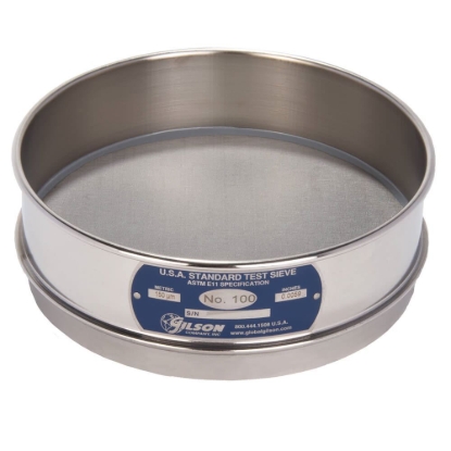 Picture of 8in Sieve, All Stainless, Full-Height, No.100 with Backing Cloth