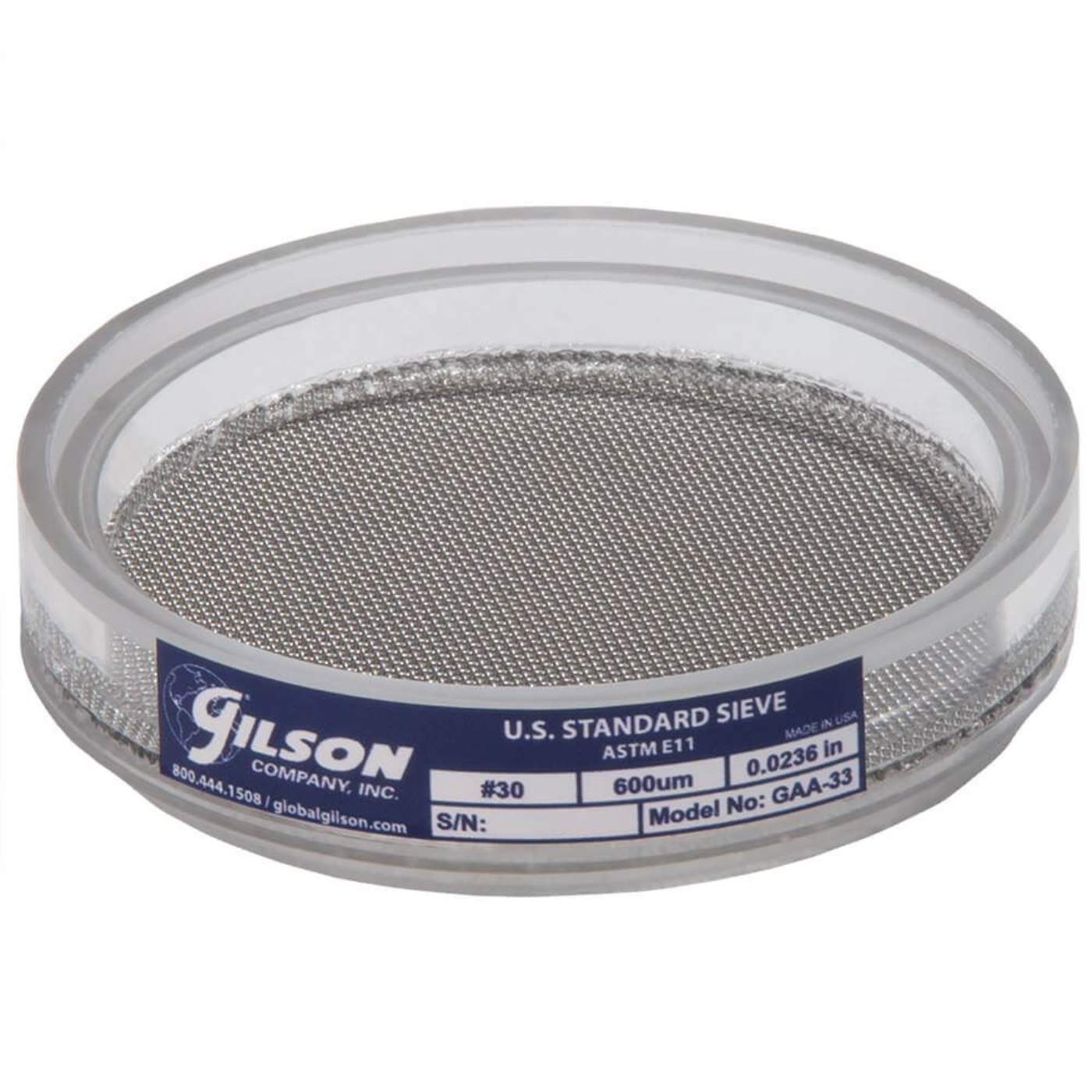 Picture of 3in Acrylic Frame Sieve, Stainless, No.30 (600µm)
