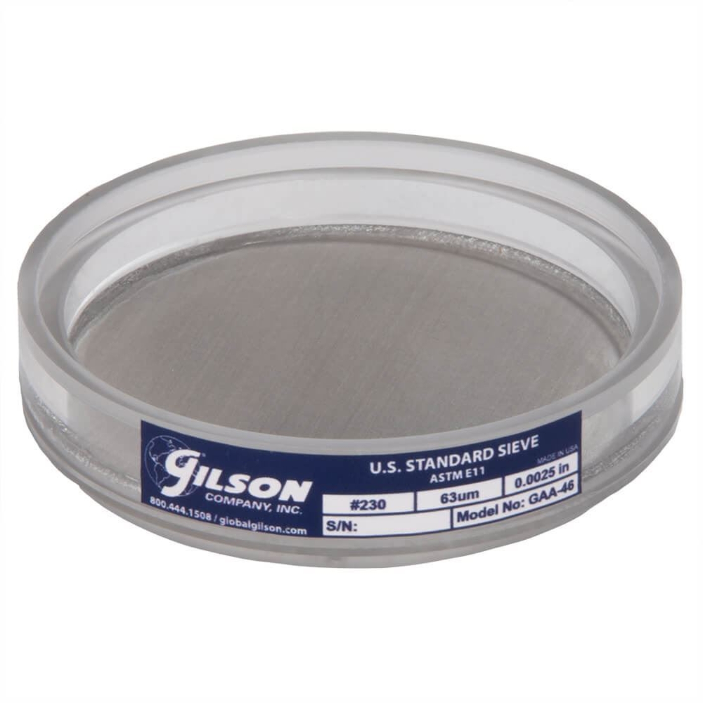Picture of 3in Acrylic Frame Sieve, Stainless, No.230 (63µm)