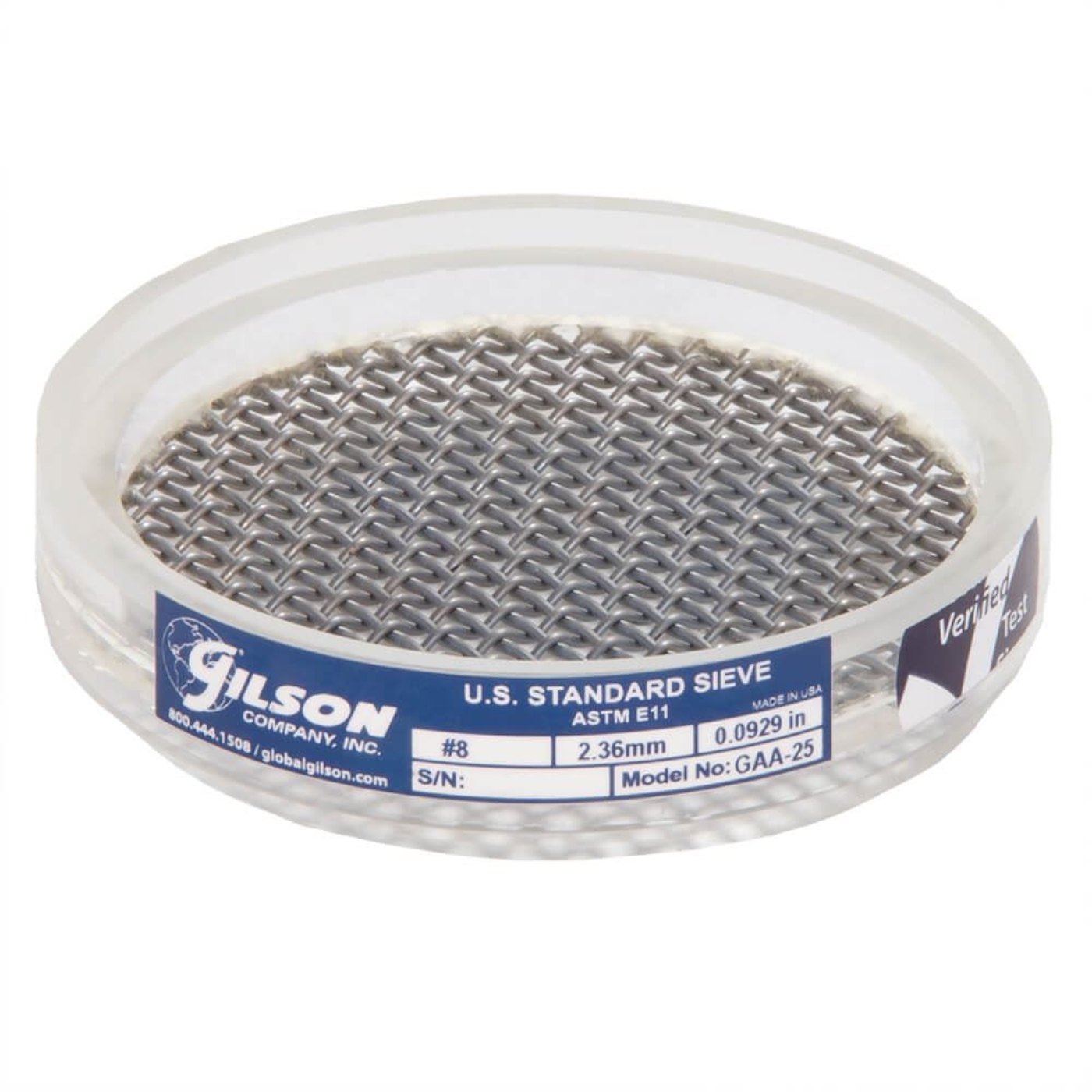 Picture of 3in Acrylic Frame Sieve, Stainless, No.8 (2.36mm)