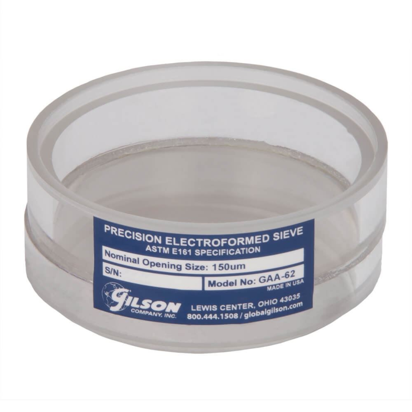 Picture of 3in Acrylic Frame Precision Electroformed Sieve, 150µm