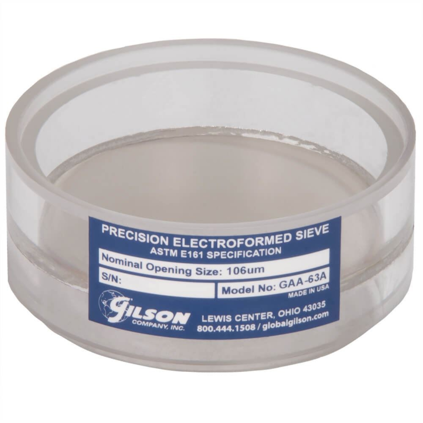 Picture of 3in Acrylic Frame Precision Electroformed Sieve, 106µm