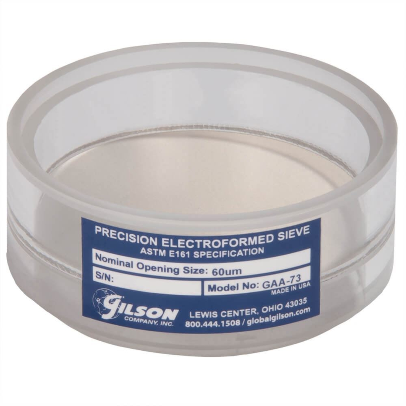 Picture of 3in Acrylic Frame Precision Electroformed Sieve, 60µm