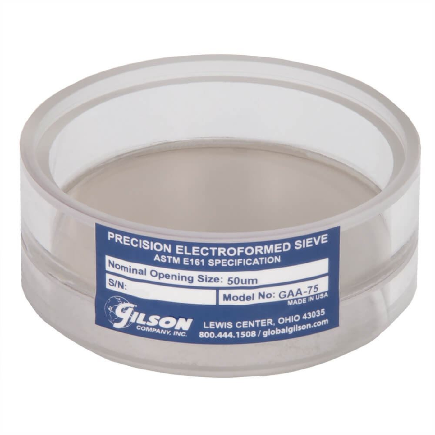 Picture of 3in Acrylic Frame Precision Electroformed Sieve, 50µm