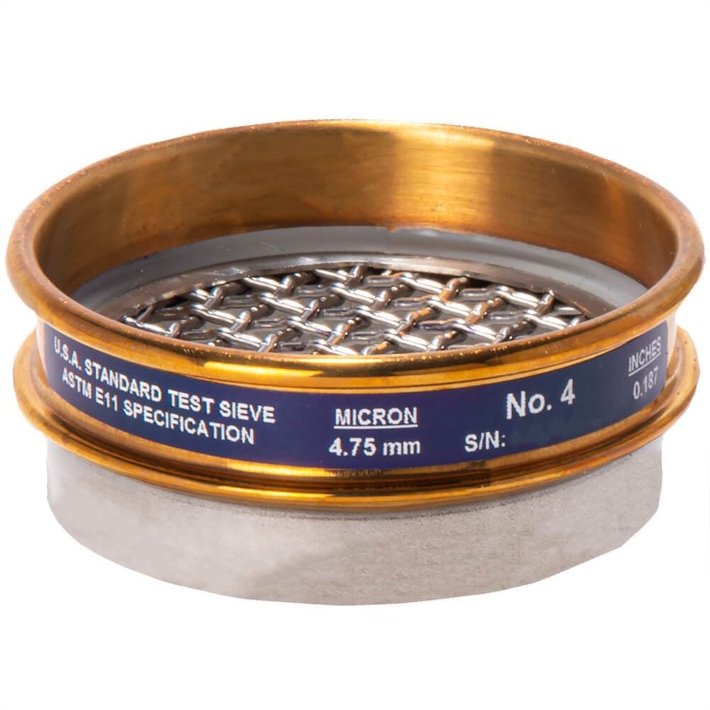 Picture of 3in Sieve, Brass/Stainless, Half-Height, No.3-1/2