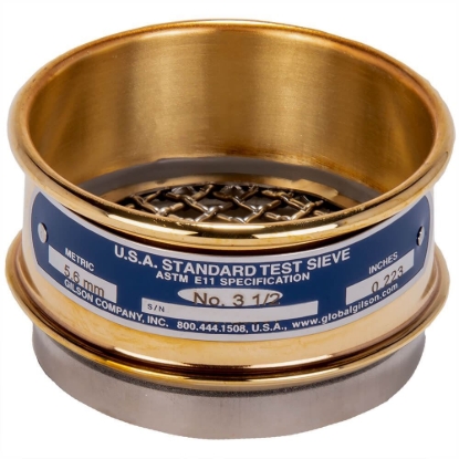 Picture of 3in Sieve, Brass/Stainless, Full-Height, No.3-1/2