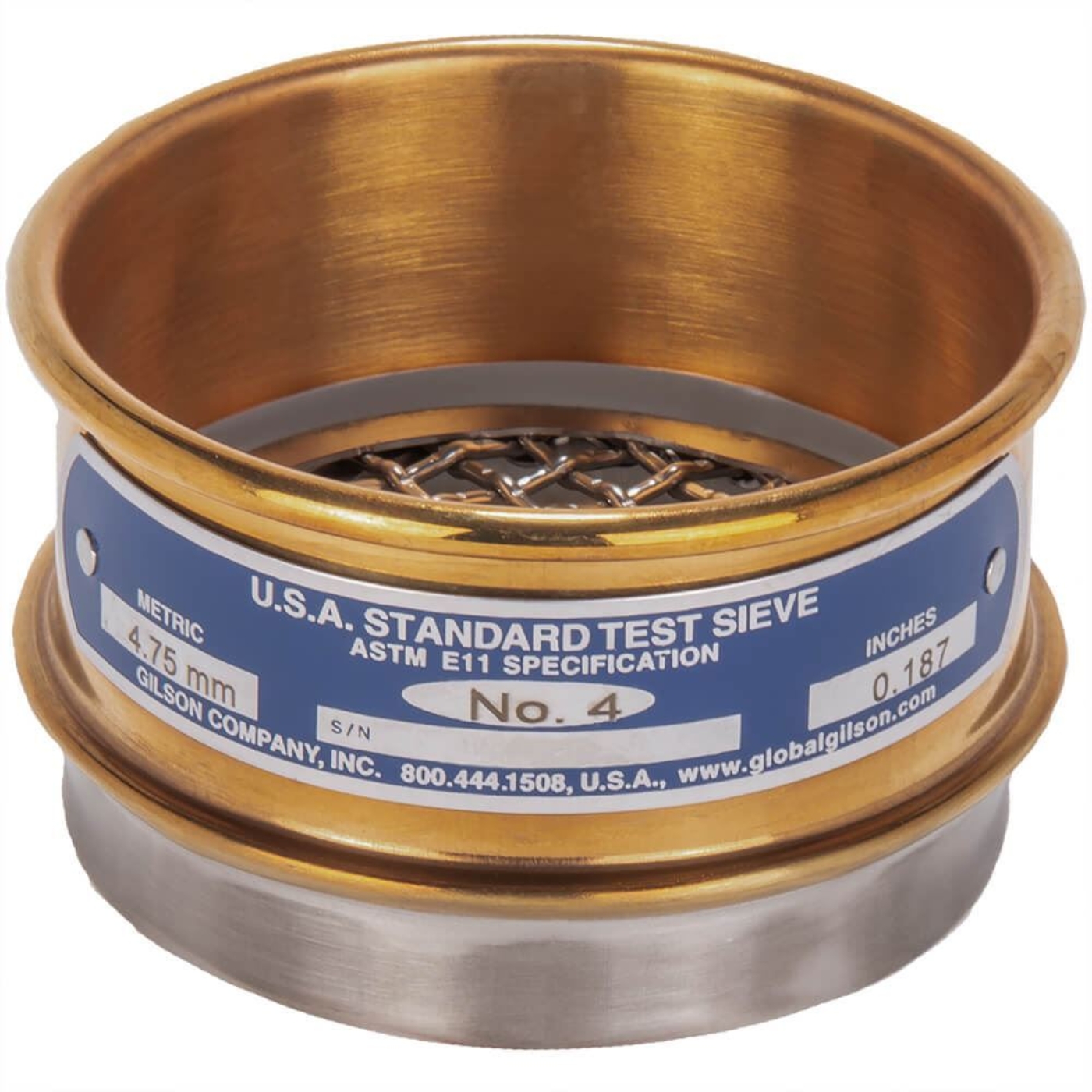 Picture of 3in Sieve, Brass/Stainless, Full-Height, No.4