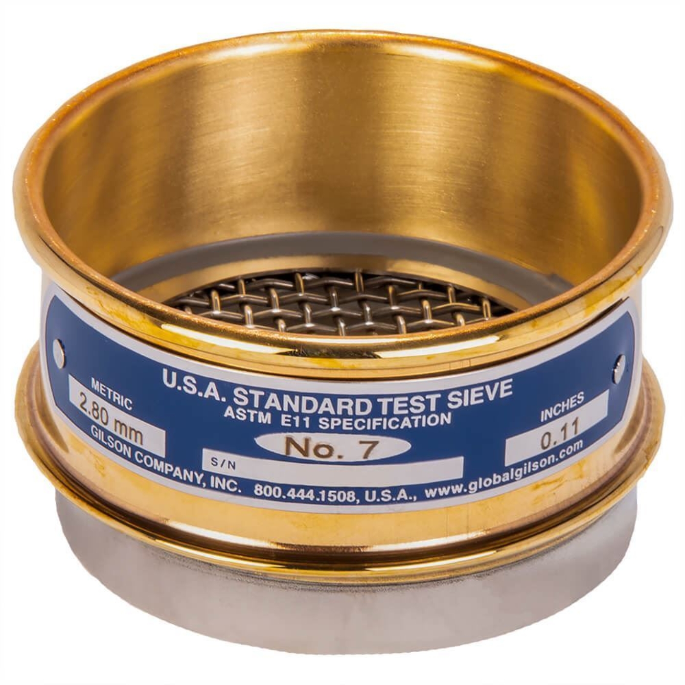 Picture of 3in Sieve, Brass/Stainless, Full-Height, No.6