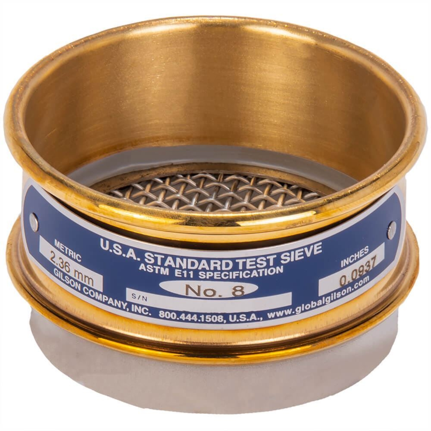 Picture of 3in Sieve, Brass/Stainless, Full-Height, No.8