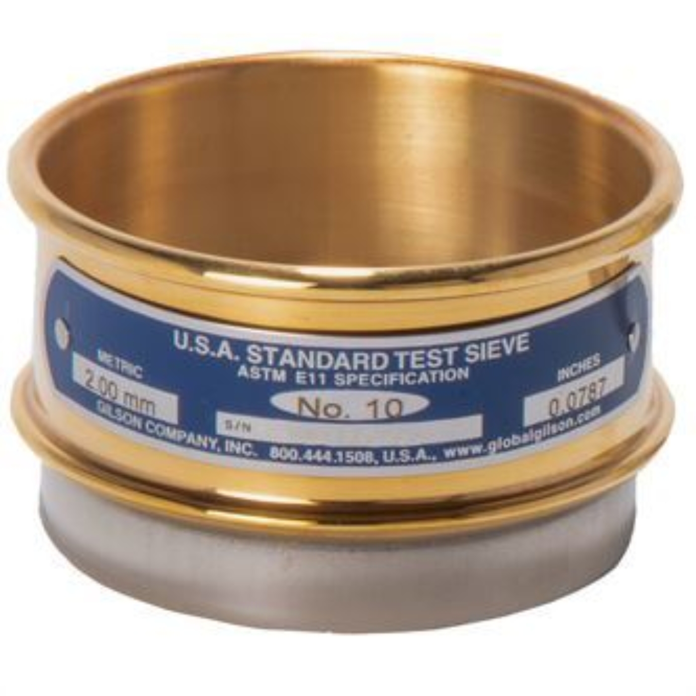 Picture of 3in Sieve, Brass/Stainless, Half-Height, No.10