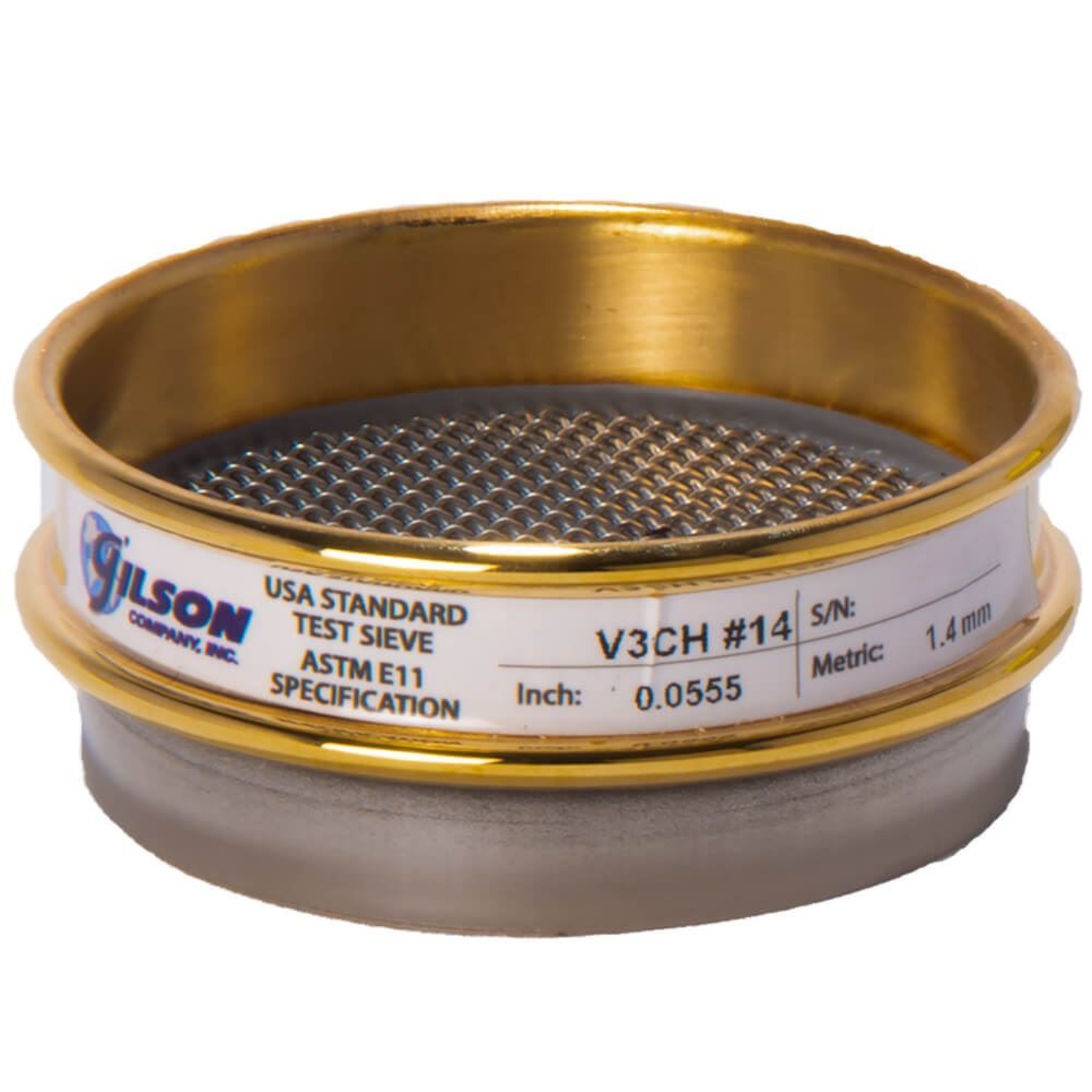 Picture of 3in Sieve, Brass/Stainless, Half-Height, No.14