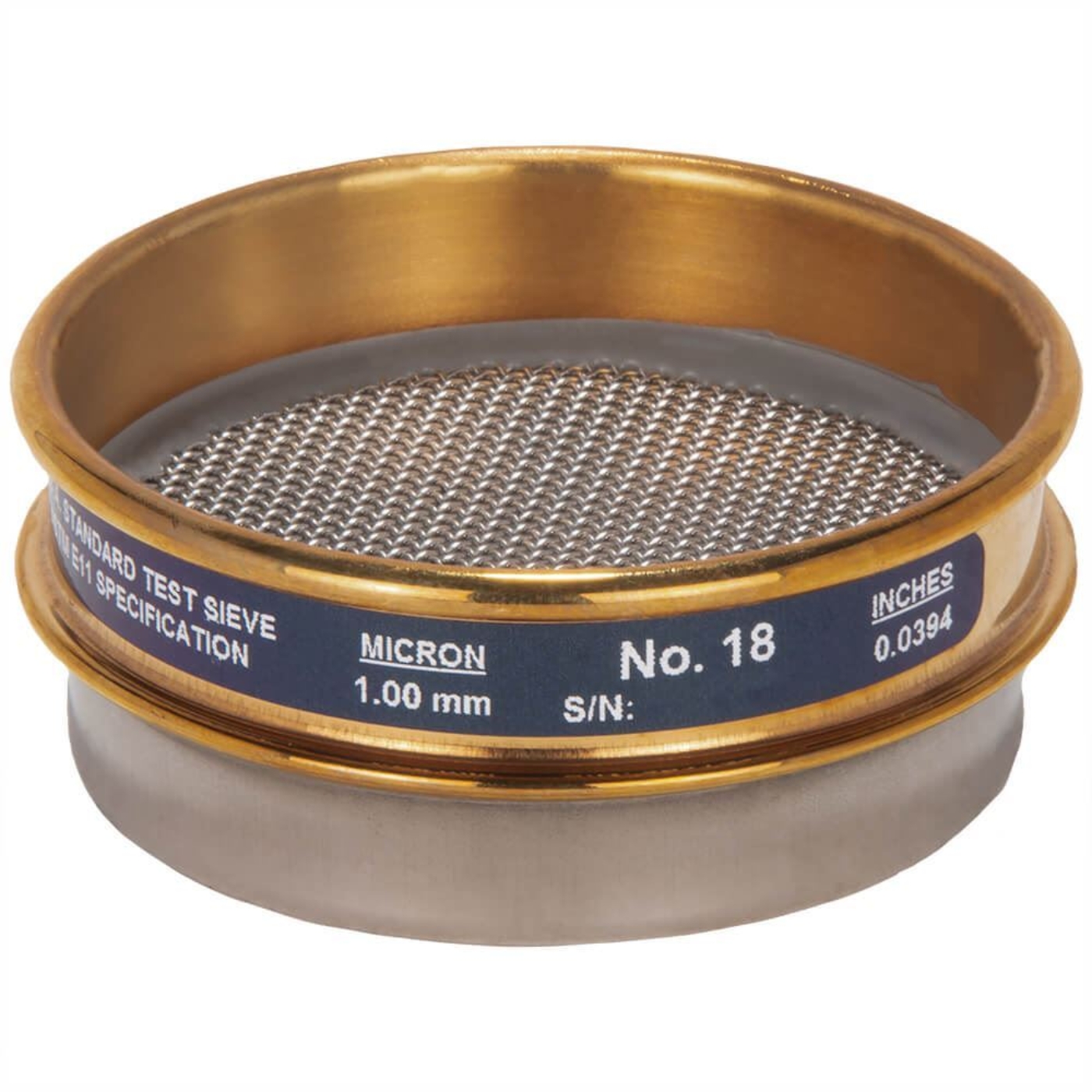 Picture of 3in Sieve, Brass/Stainless, Half-Height, No.18