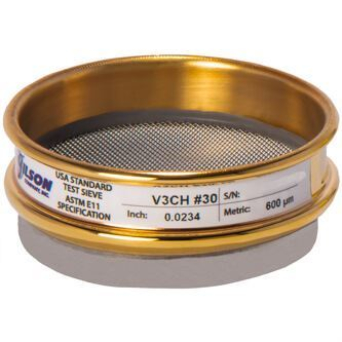 Picture of 3in Sieve, Brass/Stainless, Half-Height, No.30