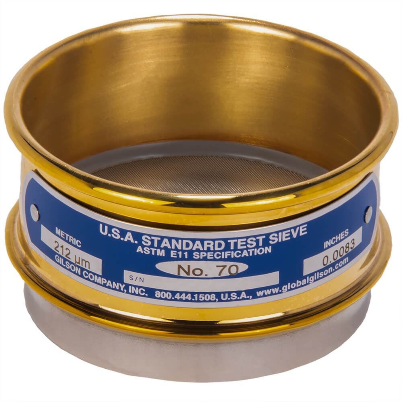Picture of 3in Sieve, Brass/Stainless, Full-Height, No.80