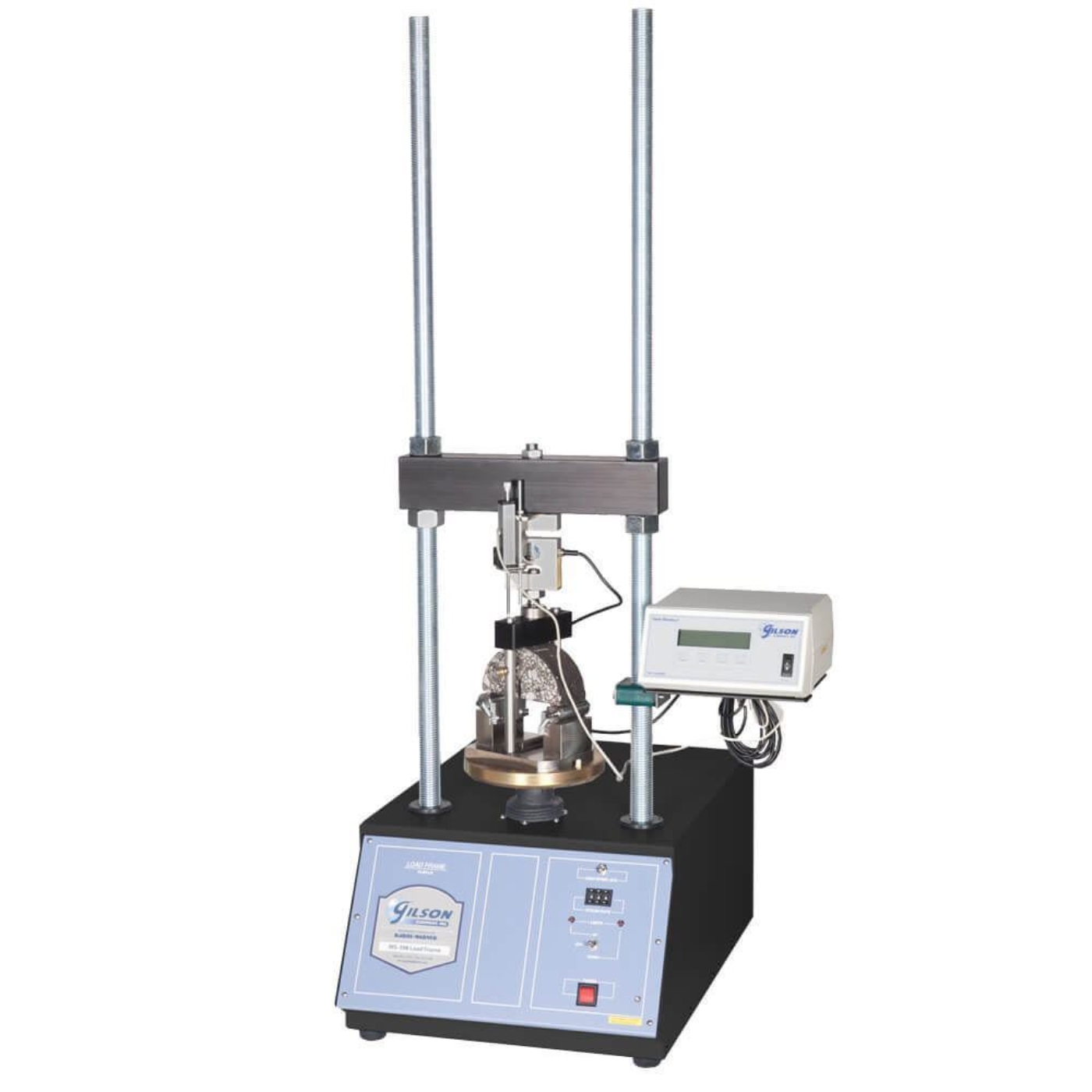 Load Frame with Semi-Circular Bend (SCB) Test Fixture, Loading Button, Two-Channel Readout, 2in Displacement Transducer with Bracket and 10,000lbf Load Cell (components sold separately)