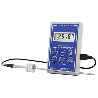 Picture of Platinum RTD Min/Max Thermometer with NIST Calibration, -328°–932°F (-200°–500°C)