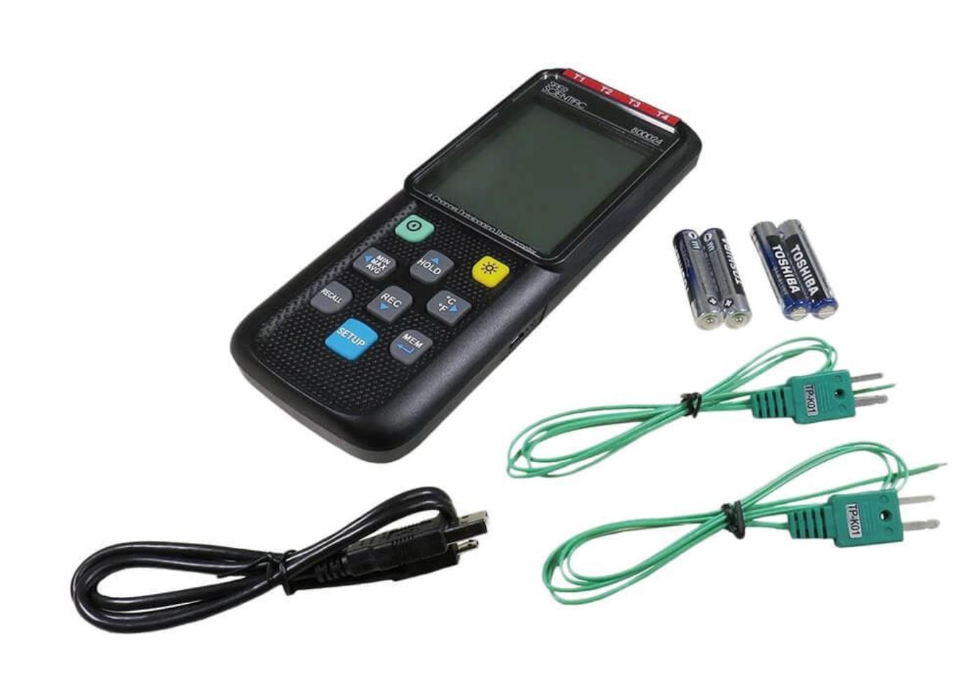 Picture of 4-Channel Data Logging Thermometer, -328°–2,501°F (-200°–1,372°C)