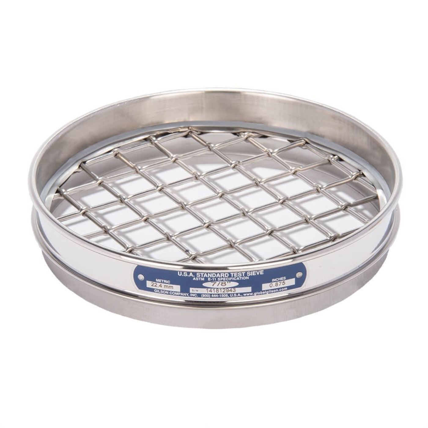 Picture of Clearance 8in Sieve, All Stainless, Half-Height, 7/8in