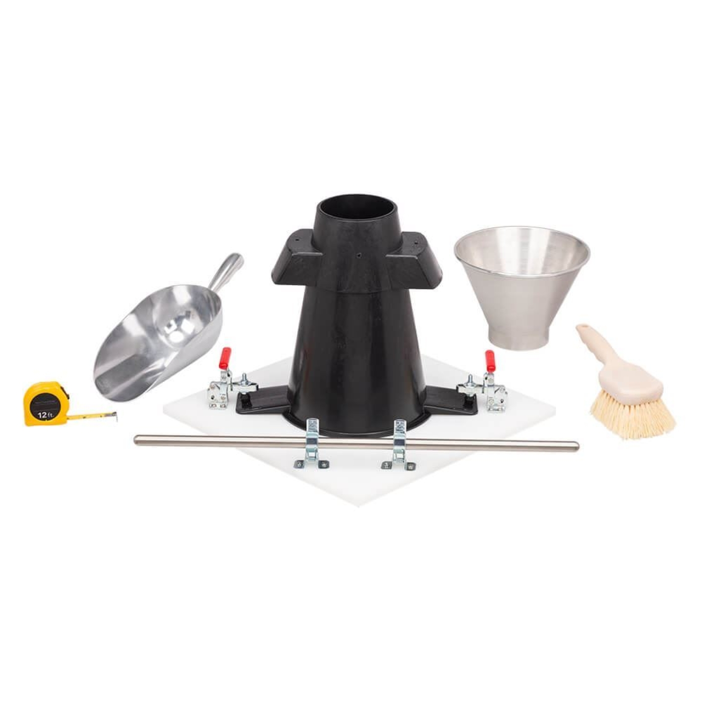 Deluxe EZ-Clean Slump Test Set with Plastic Slump Cone