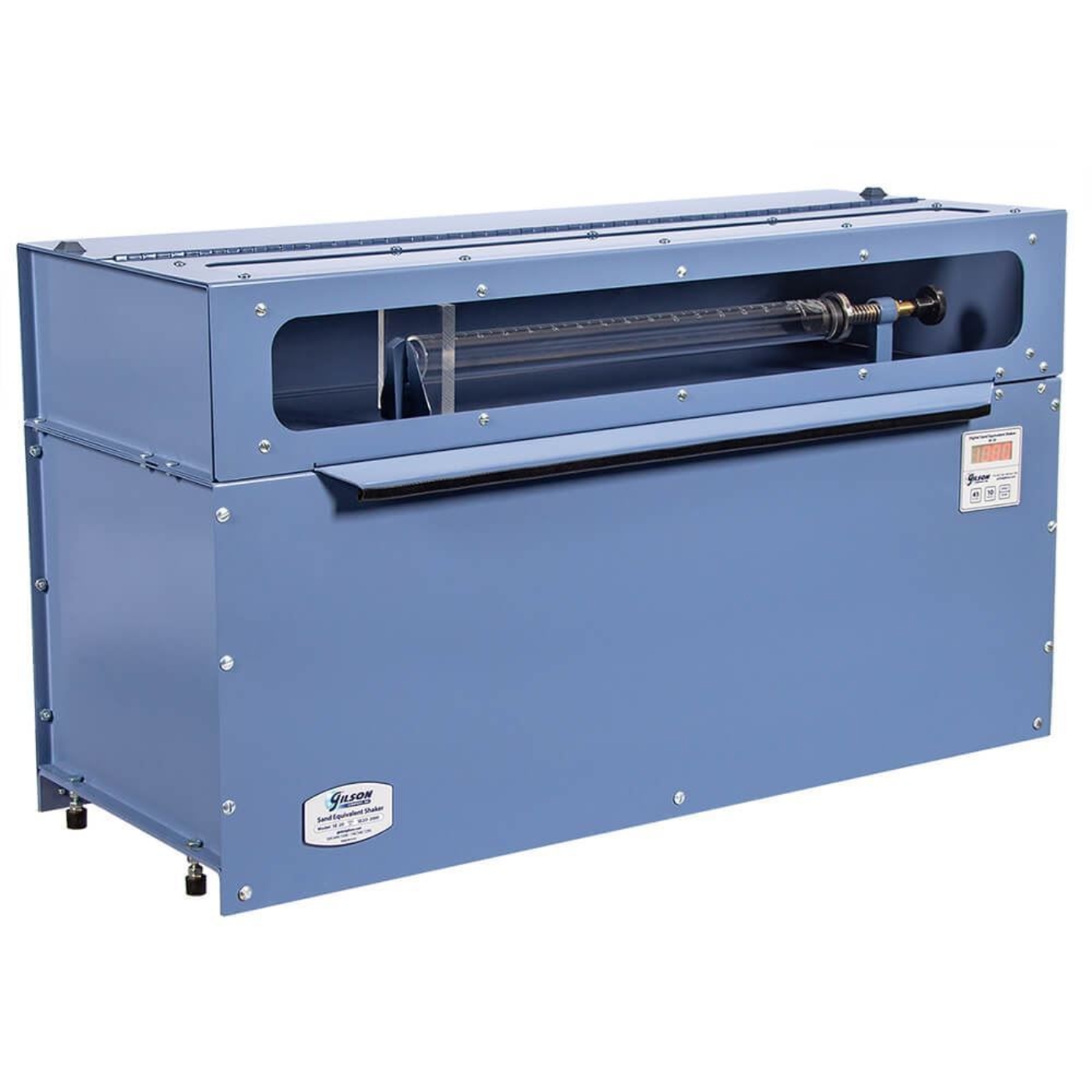 Motorized Sand Equivalent Shaker shown wiith optional Plastic Cylinder