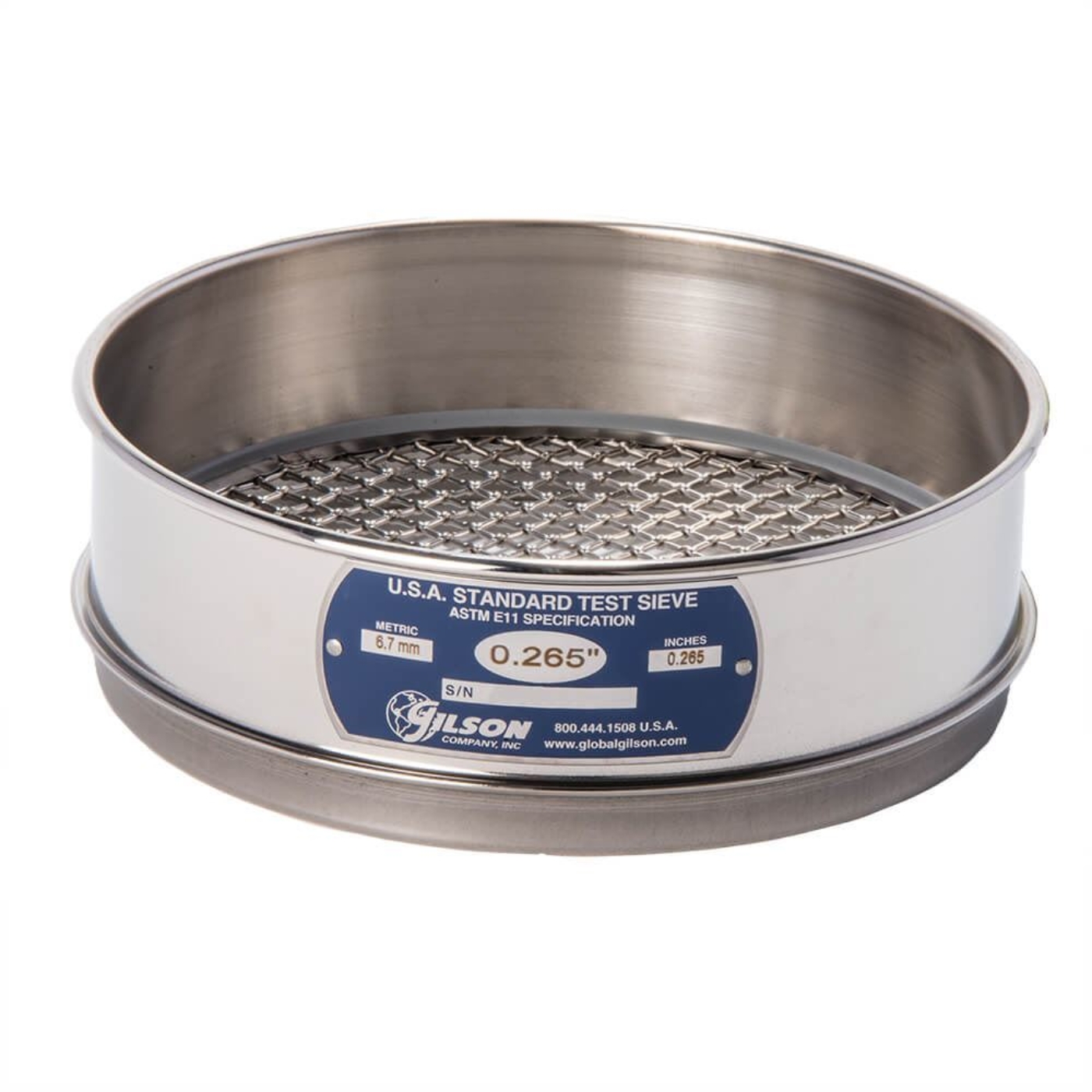 Picture of 8in Sieve, All Stainless, Full-Height, .265in