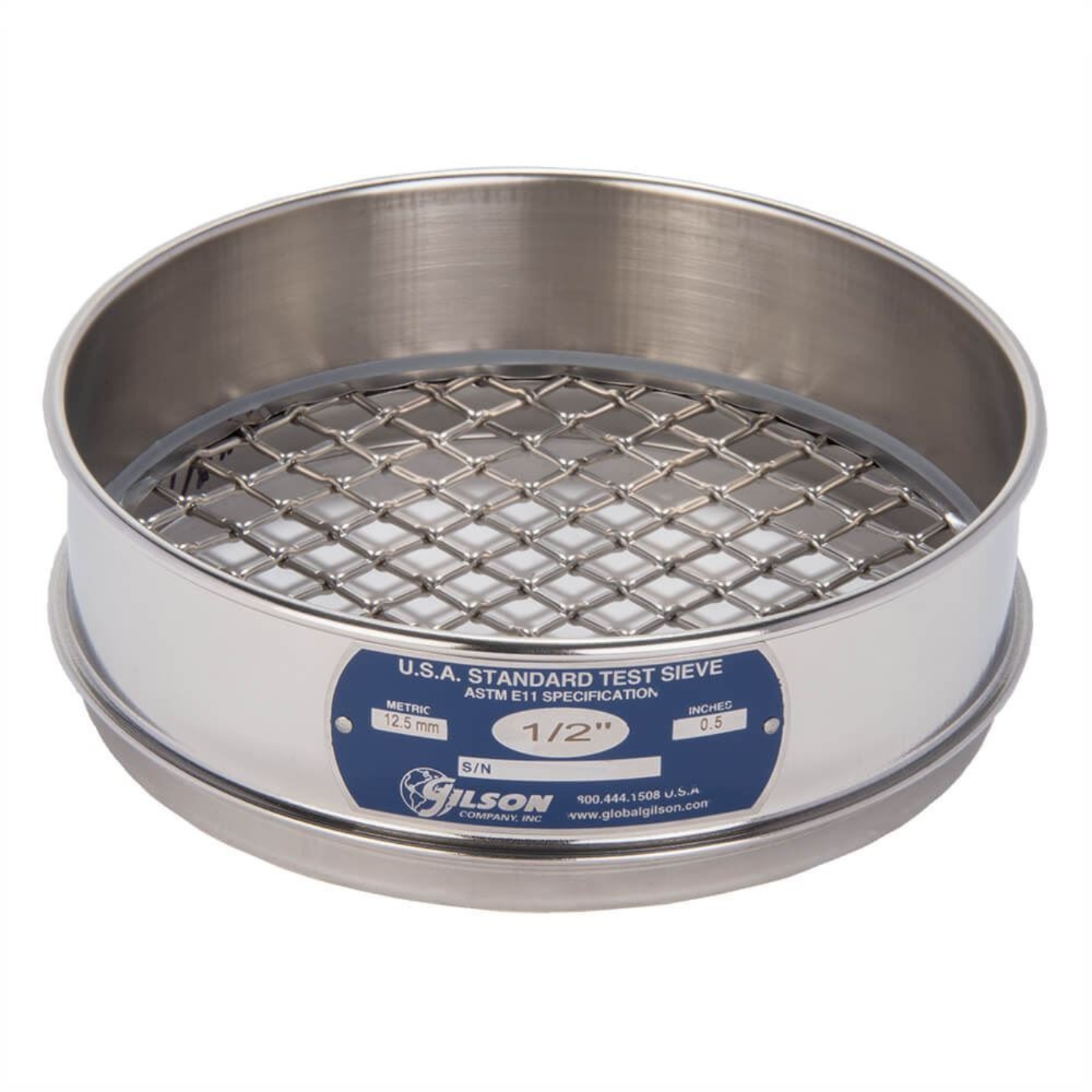 Picture of 8in Sieve, All Stainless, Full-Height, 1/2in